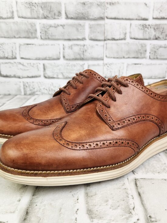 Cole Haan LunarGrand Men\'s Sz 12 M Brown Woodbury Leather Wingtip Oxford Shoes main image 10